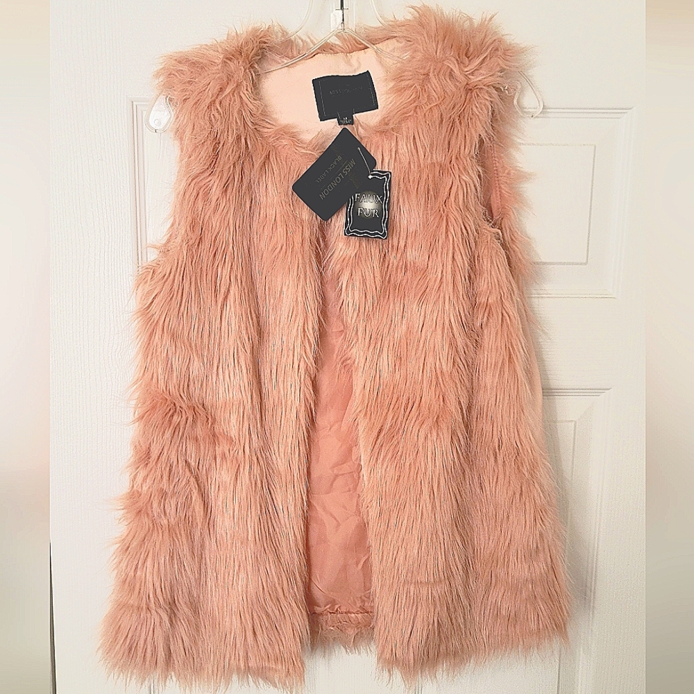 Spring Pink Faux Fur Vest